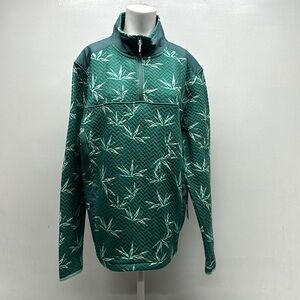 Chubbies Quilted Jersey Quarter Zip Pullover The Go Getter Green New Size Medium